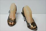 CARISMA Sandales Vintage Cuir Argenté et Doré T 38 BE