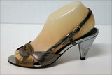 CARISMA Sandales Vintage Cuir Argenté et Doré T 38 BE