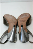 CARISMA Sandales Vintage Cuir Argenté et Doré T 38 BE
