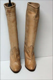 FAIRE LADY Bottes à Talons Cuir Naturel Camel T 35.5 TBE
