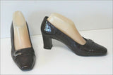 BALIZZA Escarpins Cuir Verni Marron Cognac Doublées Cuir T 39 TBE