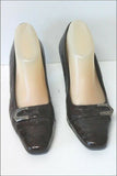 BALIZZA Escarpins Cuir Verni Marron Cognac Doublées Cuir T 39 TBE