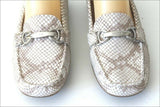 GEOX Mocassins Souples Cuir blanc Nacré T 36 TBE