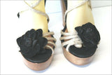 STUDIO Pour André Sandales Bois Cordelettes Talons Hauts T 40 TBE