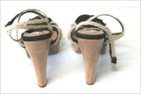 STUDIO Pour André Sandales Bois Cordelettes Talons Hauts T 40 TBE