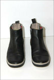 DESIGUAL Bottines Boots Cuir Noir Bandes Elastiquées Imprimées T 36 TBE