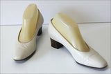 BALLY Escarpins Vintage Tout Cuir Blanc Cassé T 37.5 TBE