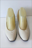 BALLY Escarpins Vintage Tout Cuir Blanc Cassé T 37.5 TBE