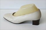BALLY Escarpins Vintage Tout Cuir Blanc Cassé T 37.5 TBE
