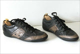 GEOX Tennis Cuir  Bicolore Marron Taupe et Noir T 45 TBE