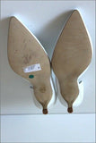MINELLI Escarpins Pointus Cuir Blanc Petits Talons T 40 TBE