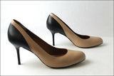 ERAM Escarpins Cuir Beige rosé et Noir Talons Fins T 38 TTBE