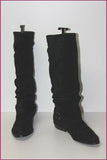 FRANCO SARTO Bottes Daim Plissé Noir T 10 / T 42 BE