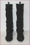 FRANCO SARTO Bottes Daim Plissé Noir T 10 / T 42 BE