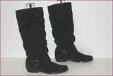 FRANCO SARTO Bottes Daim Plissé Noir T 10 / T 42 BE