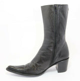 MYMA Bottines Cuir Noir Pointu T40 BE