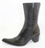 MYMA Bottines Cuir Noir Pointu T40 BE