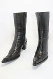 MYMA Bottines Cuir Noir Pointu T40 BE