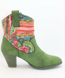 Desigual Bottines Daim et Tissu Vert T40 TBE
