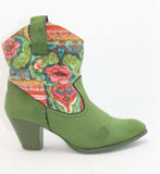 Desigual Bottines Daim et Tissu Vert T40 TBE