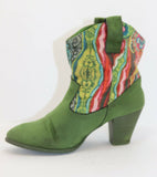 Desigual Bottines Daim et Tissu Vert T40 TBE
