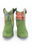 Desigual Bottines Daim et Tissu Vert T40 TBE