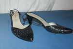 Escarpins ANNE FLAVIE Cuir Ajouré Noir T 41 TBE