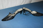 Escarpins ANNE FLAVIE Cuir Ajouré Noir T 41 TBE