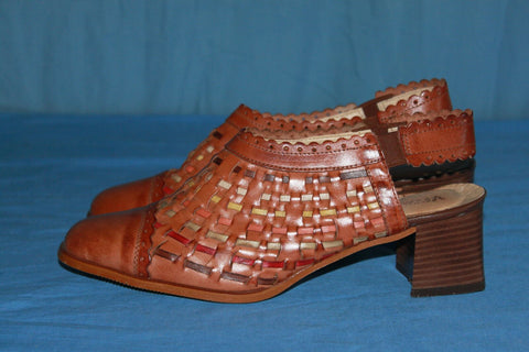 Escarpins VITANZA Cuir tressé Marron T 39 TBE