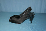 Escarpins Ouverts  INSTINCT DE MODE  Tissu Noir Talons Argentés  T 38 BE