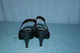 Escarpins Ouverts  INSTINCT DE MODE  Tissu Noir Talons Argentés  T 38 BE