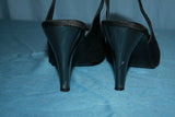 Escarpins Ouverts  INSTINCT DE MODE  Tissu Noir Talons Argentés  T 38 BE