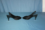 Escarpins Ouverts  INSTINCT DE MODE  Tissu Noir Talons Argentés  T 38 BE