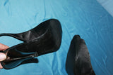 Escarpins Ouverts  INSTINCT DE MODE  Tissu Noir Talons Argentés  T 38 BE