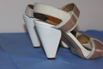 Escarpins STRABOSKI  Cuir beige et marron à talons T 37 TBE