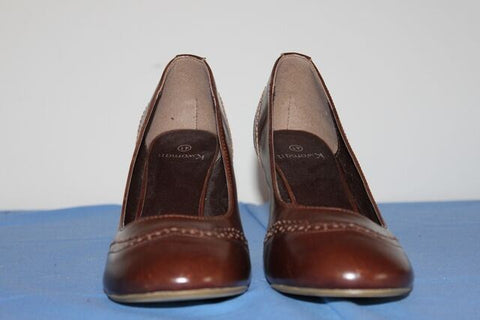 K.WOMAN Escarpins Simili Cuir Marron T 41 TBE