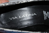Escarpins VIA LATINA Tout Cuir Façon Python Gris  T35.5 BE