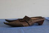 Mules Pointues FUGITIVE Textile et cuir marron T 36 BE