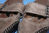 Mules Pointues FUGITIVE Textile et cuir marron T 36 BE