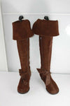 Bottes Genoux COULEUR POURPRE Daim Marron T 36  TTBE