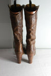 Bottes TEXTO  Cuir Fripé Marron T 40 à Hauts Talons  TBE