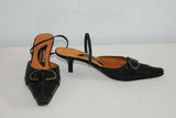 Escarpins Ouverts FUGITIVE  Cuir Noir T 39 Etat Neuf