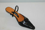 Escarpins Ouverts FUGITIVE  Cuir Noir T 39 Etat Neuf