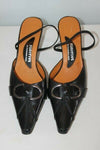 Escarpins Ouverts FUGITIVE  Cuir Noir T 39 Etat Neuf