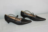 Escarpins à Sangles HONG TAI Simili Cuir Noir  T 39 TBE