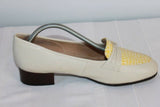 Escarpins BAYONA  Cuir crème et Jaune T38.5 TBE