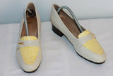 Escarpins BAYONA  Cuir crème et Jaune T38.5 TBE