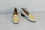 Escarpins BAYONA  Cuir crème et Jaune T38.5 TBE
