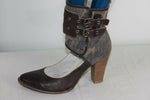 Escarpins UN MATIN D'ETE  Cuir et Textile Gris T 37 BE