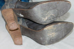 Escarpins UN MATIN D'ETE  Cuir et Textile Gris T 37 BE